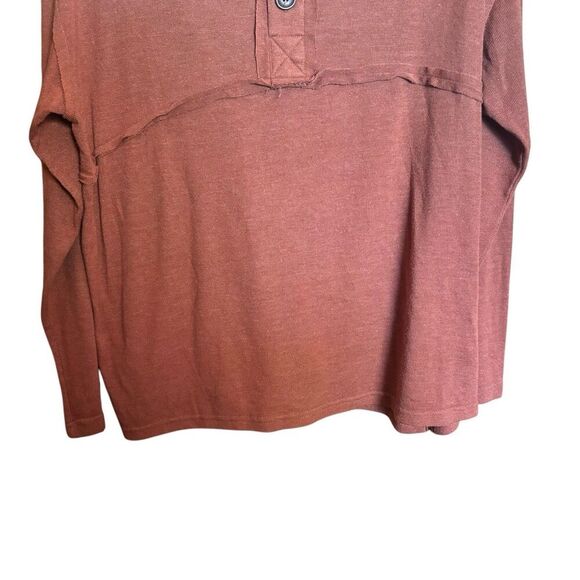 BKE Buckle Tunic Top Womens XL Orange Boho Button Detail Stretch Blouse - Picture 4 of 8